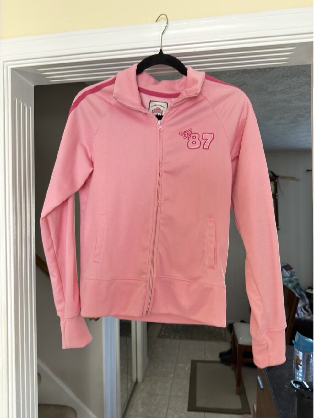 Y2K Aeropostale Track Jacket Large 87 Pink Full Zip Varsity Vintage